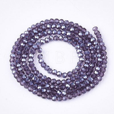 Electroplate Glass Beads Strands X-EGLA-T013-04E-1