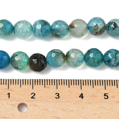 Dyed Natural Agate Faceted Round Beads Strands G-E320E-8mm-15-1