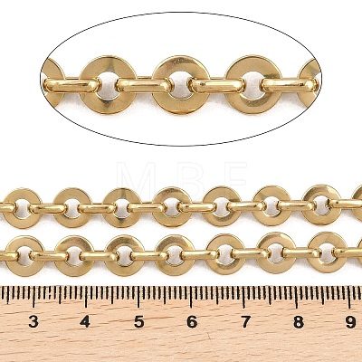 201 Stainless Steel Flat Round Link Chains Chains CHS-F024-08G-1