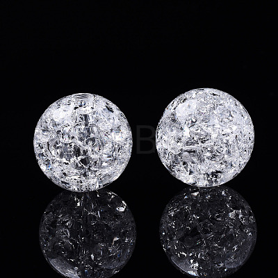 Transparent Crackle Style Acrylic Beads MACR-T036-16-1
