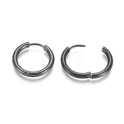 304 Stainless Steel Huggie Hoop Earrings EJEW-F111B-19mm-B-1