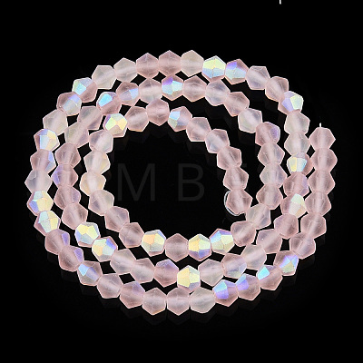 Imitate Austrian Crystal Bicone Frosted Glass Beads Strands GLAA-F029-TM4mm-A26-1