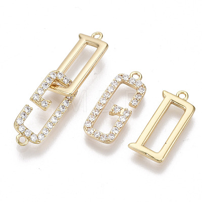 Brass Micro Pave Clear Cubic Zirconia Hook and S-Hook Clasps KK-S356-064-NF-1