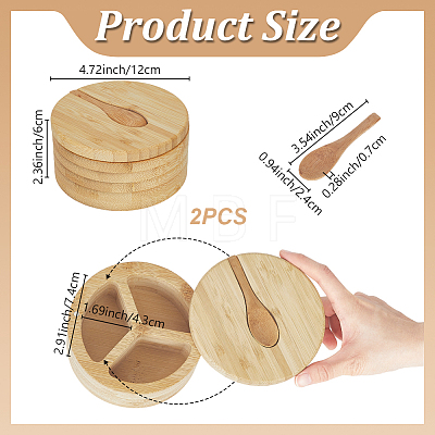 Bamboo Storage Containers with Lid LS-AJEW-WH0609-793-1
