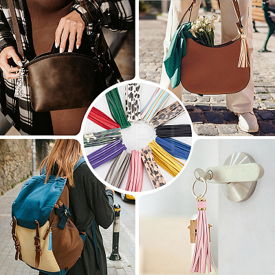 18Pcs PU Leather Tasserl Big Pendants FIND-CL0001-86-1