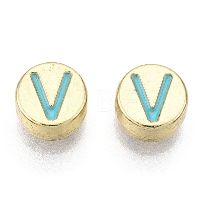 Alloy Enamel Beads ENAM-S122-029V-A-RS-1