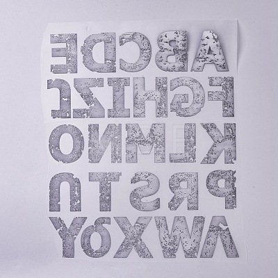 Alphabet Iron On Transfers Applique Cool Heat Vinyl Thermal Transfers Stickers For Clothes Fabric Decoration Badge DIY-WH-0151-34B-1