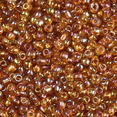 Transparent Colours Rainbow Round Glass Seed Beads X-SEED-A007-3mm-162C-1