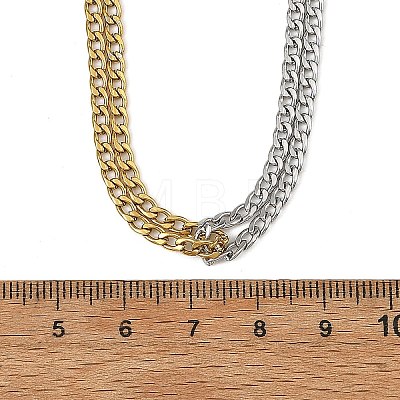 Duo Tone 304 Stainless Steel Twisted Chain 2-Strand Necklaces with Toggle Clasps NJEW-JN06681-1