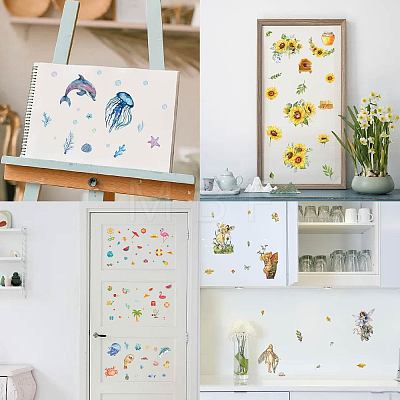 8 Sheets 8 Styles PVC Waterproof Wall Stickers DIY-WH0345-178-1