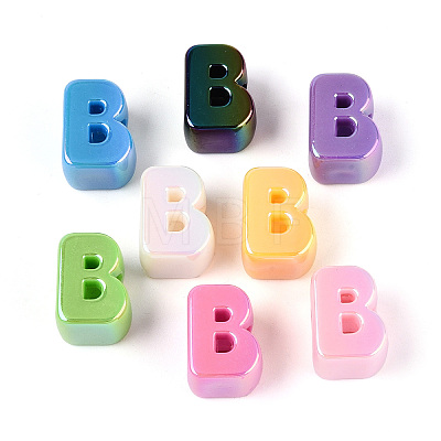 UV Plating Opaque Acrylic European Beads OACR-M027-03B-1