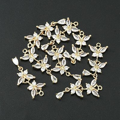 Brass Pave Cubic Zirconia Pendants KK-G462-47KCG-1