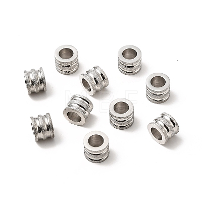 Stainless Steel Textured Beads STAS-M003-04P-1