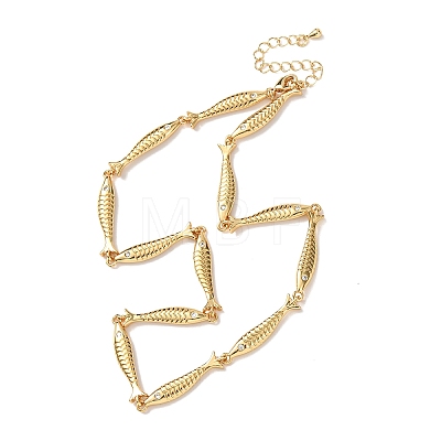 Women's Brass Necklaces NJEW-Z113-01G-1