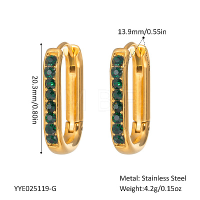 Elegant Stainless Steel Oval Hoop Earrings UE0817-1-1