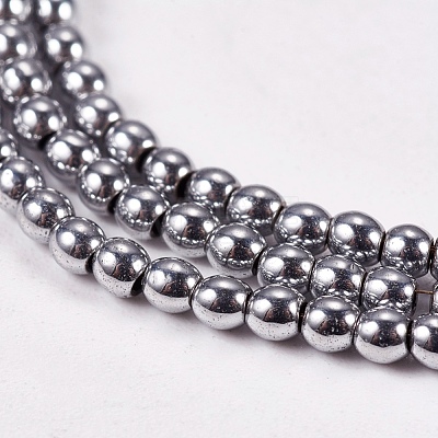 Electroplate Non-Magnetic Synthetic Hematite Beads Strands X-G-J169A-2mm-02-1