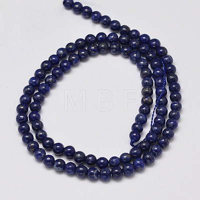 Round Grade A Natural Lapis Lazuli Bead Strands G-M305-02-1