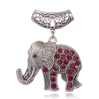 Tibetan Style Alloy Rhinestone Big Pendants RB-G153-01AS-1