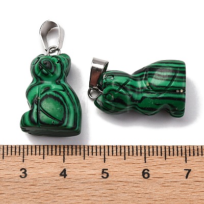 Synthetic Malachite Pendants G-B127-08P-03-1