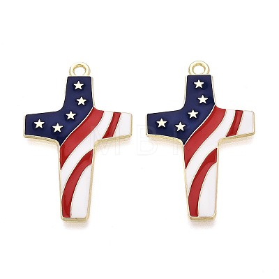 Independence Day Alloy Enamel Pendants ENAM-T021-77A-G-1