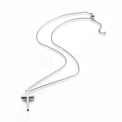 304 Stainless Steel Pendant Necklaces STAS-I099-16-P-1