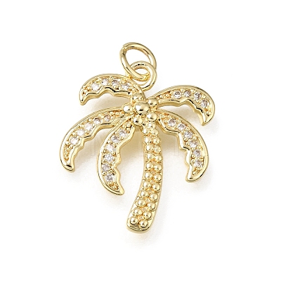 Brass Micro Pave Clear Cubic Zirconia Pendants CU-L001-12G-01-1