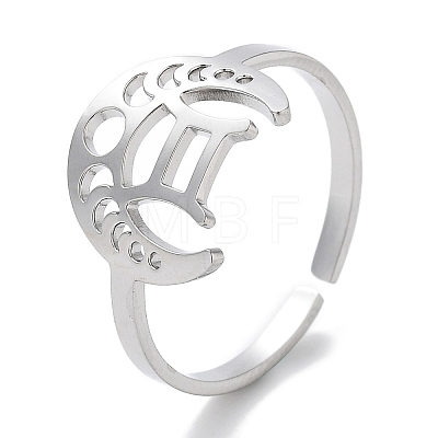 304 Stainless Steel Constellation Rings for Women RJEW-U024-01P-10-1