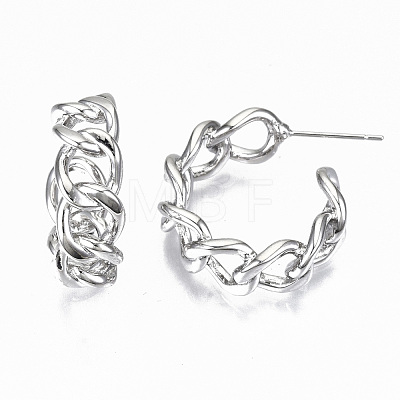 Brass Half Hoop Earrings KK-R117-033-NF-1