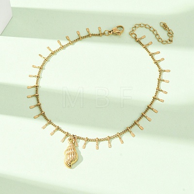 Ocean 304 Stainless Steel Charm Anklets for Women SA-CBA3D94-04A-G-1