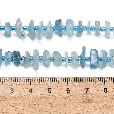 Natural Aquamarine Beads Strands G-Z124-A03-02-1