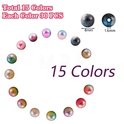 450Pcs 15 Style Acrylic Beads OACR-SZ0001-30-1