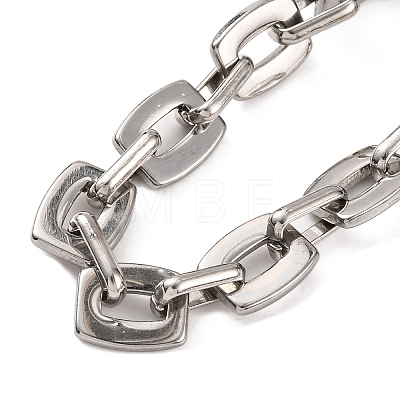 Tarnish Resistant Vacuum Plating 304 Stainless Steel Rectangle Link Chain Bracelets BJEW-B078-51P-1