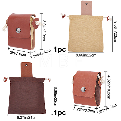 Gorgecraft 2Pcs 2 Colors Canvas & PU Leather Fold Storage Tool Bags ABAG-GF0001-13A-1
