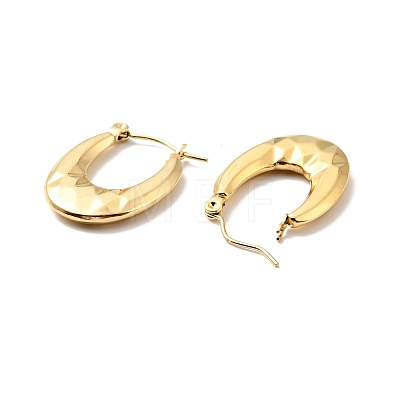 Ion Plating(IP) 304 Stainless Steel Chunky Oval Hoop Earrings for Women EJEW-A076-06G-1