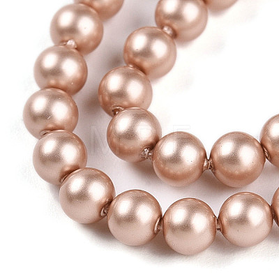 Baking Painted Pearlized Glass Pearl Bead Strands HY-N002-4mm-C02-1