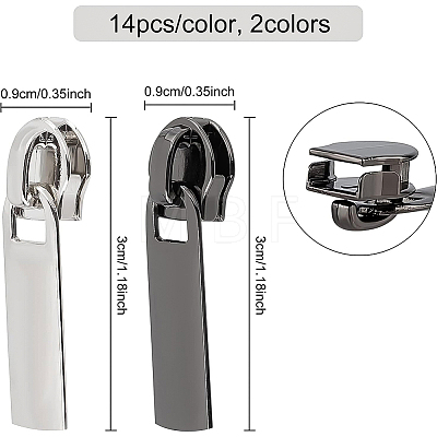 28Pcs Alloy Replacement Zipper Sliders DIY-BC0004-60-1