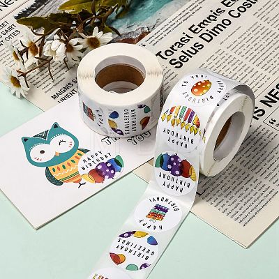 3 Roll 3 Style Self Adhesive Paper Stickers DIY-SZ0003-07-1