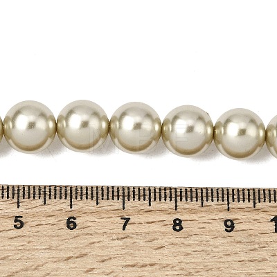 Baking Paint Pearlized Glass Pearl Round Bead Strands PEAR-H019-02D-14-1