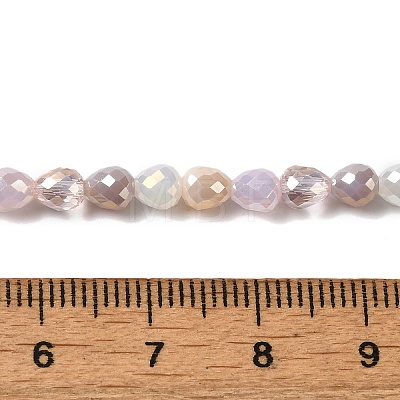 Electroplated Glass Beads Strands GLAA-B013-01I-1