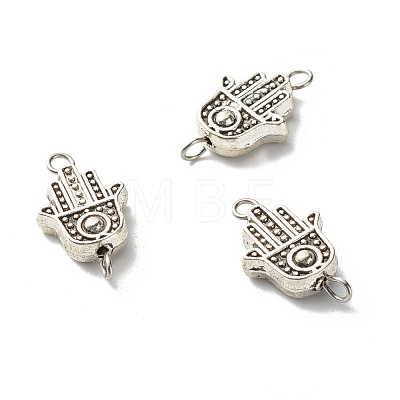 Tibetan Style Alloy Hamsa Hand Beads Links Connectors PALLOY-JF00950-1