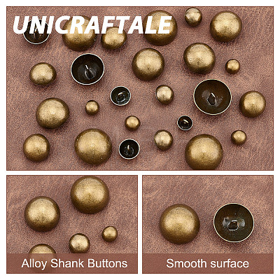 Unicraftale 25Pcs 5 Style 1-Hole Alloy Shank Buttons FIND-UN0002-81-1
