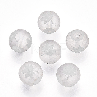 Autumn Theme Electroplate Transparent Glass Beads EGLA-S178-01-01G-1