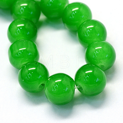 Baking Painted Imitation Jade Glass Round Bead Strands DGLA-Q021-4mm-10-1