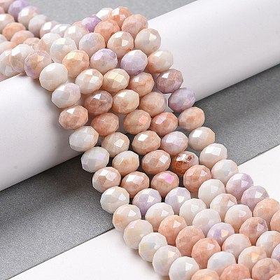 Faceted Electroplated Glass Beads Strands GLAA-C023-02-B10-1