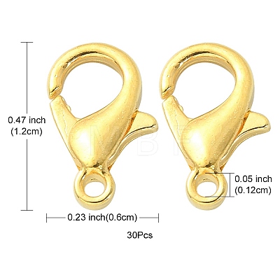 Zinc Alloy Lobster Claw Clasps FIND-YW0001-71G-1