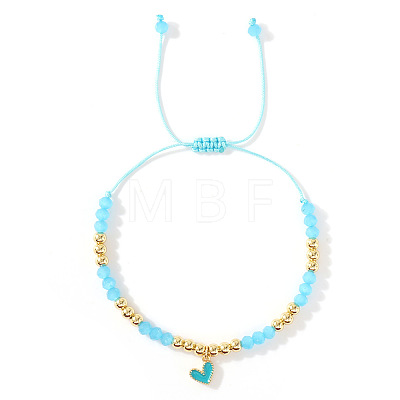 Heart Brass Enamel Charm Bracelets CK5066-7-1