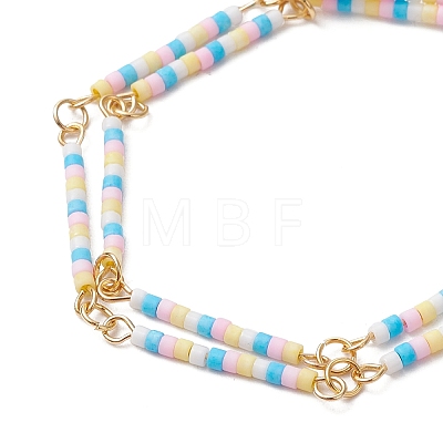 Glass Seed Beads Link Bracelets BJEW-MZ00148-02-1