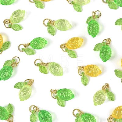 36Pcs 3 Colors Lemon Acrylic Pendants PALLOY-FS00059-02-1