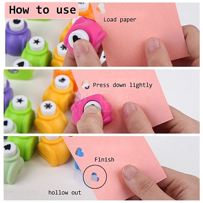 Random Single Color or Random Mixed Color Mini Plastic Craft Paper Punch Sets for Scrapbooking & Paper Crafts AJEW-L051-04-1
