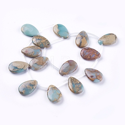 Natural Aqua Terra Jasper Beads Strands G-F612-06-1